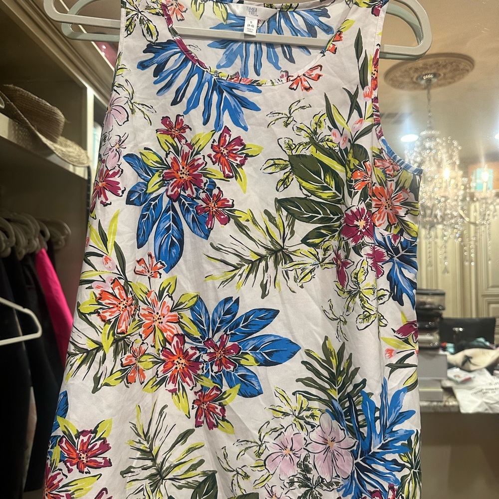 Time and Tru Multicolor Floral Tank Top